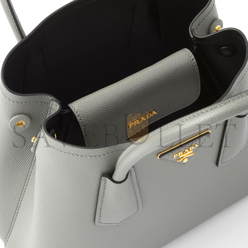 PRADA SMALL PRADA DOUBLE SAFFIANO LEATHER BAG 1BG443 01 (25*18.5*12.5cm) PRADA SMALL PRADA DOUBLE SAFFIANO LEATHER BAG 1BG443 01 (25*18.5*12.5cm)